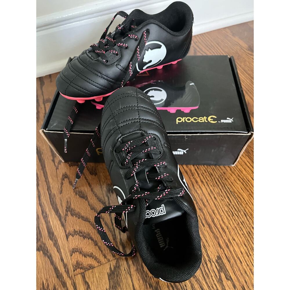 ProCat by Puma Kids' Soccer Cleat - Black/Pink  Size 12